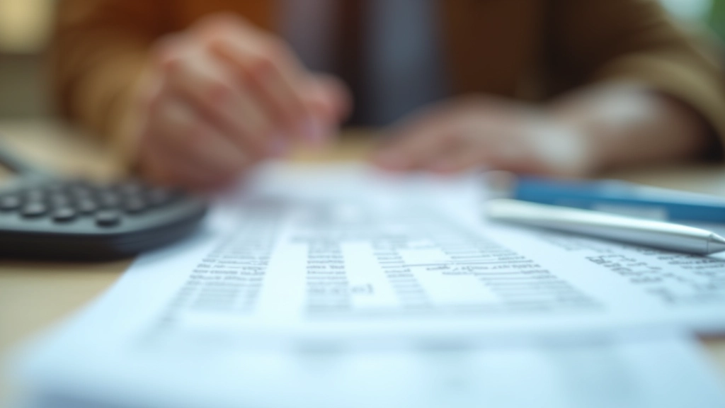 Facture d'électricité détaillée affichée sur un bureau avec un stylo et une calculatrice, montrant les différentes lignes tarifaires